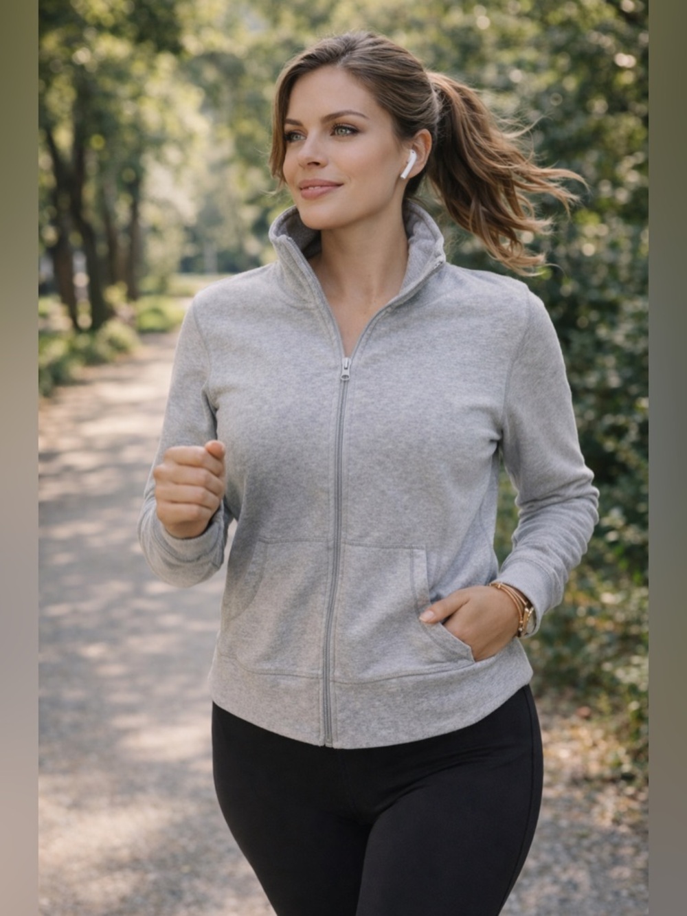 Danskin- Gray Zip-Up Jacket Size Medium
